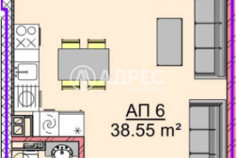 Едностаен апартамент, Варна, Владислав Варненчик, 674737, Снимка 2