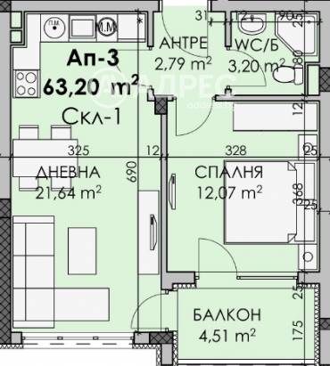 Двустаен апартамент, Бургас, Мадика, 652740, Снимка 1