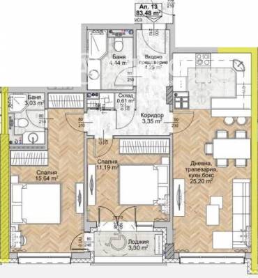 Тристаен апартамент, София, Люлин 8, 675740, Снимка 1