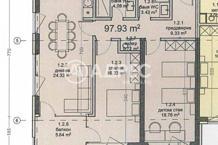 Тристаен апартамент, Варна, Владислав Варненчик, 681740, Снимка 2