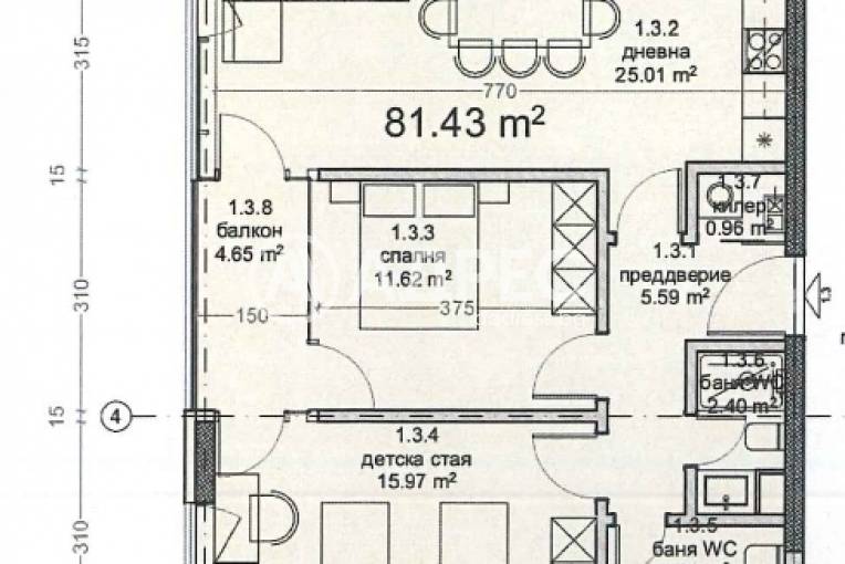 Тристаен апартамент, Варна, Владислав Варненчик, 681741, Снимка 2