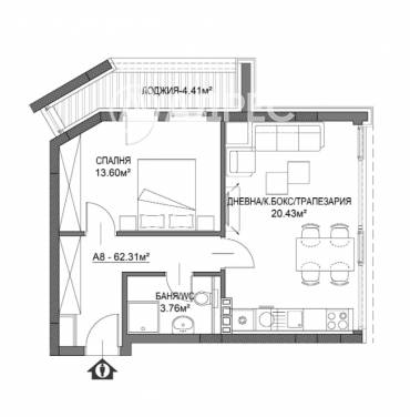 Двустаен апартамент, София, Манастирски ливади - изток, 651745, Снимка 1