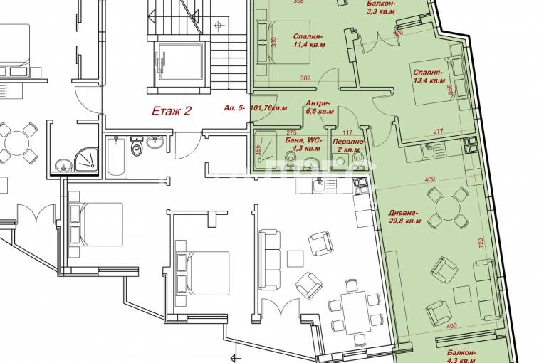 Тристаен апартамент, Варна, Операта, 679747, Снимка 5