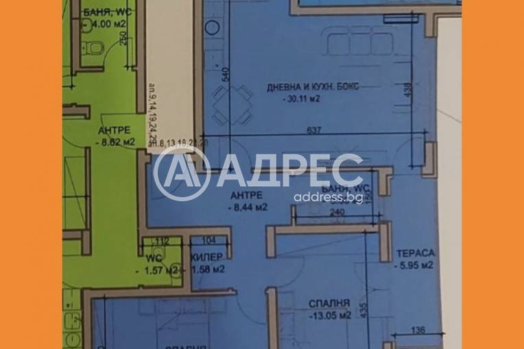 Тристаен апартамент, Пловдив, Южен, 686747, Снимка 1