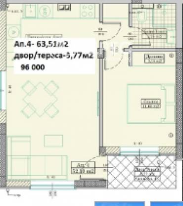 Двустаен апартамент, Варна, м-ст Пчелина, 650748, Снимка 1
