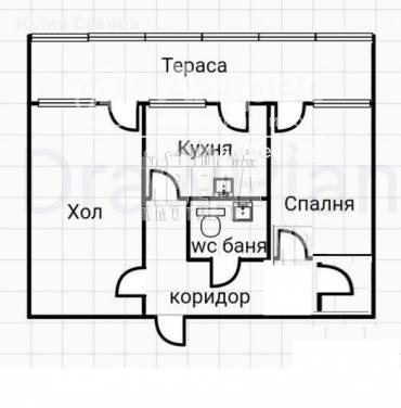 Двустаен апартамент, София, Толстой, 614749
