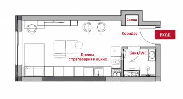 Едностаен апартамент, София, Център, 698750, Снимка 5