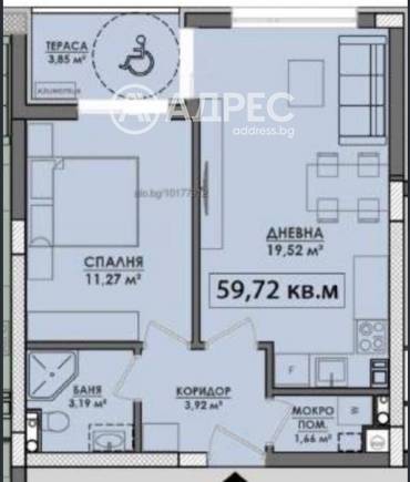 Двустаен апартамент, Бургас, Мадика, 669751, Снимка 1