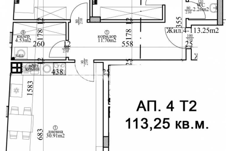 Тристаен апартамент, Варна, Център, 575757, Снимка 10