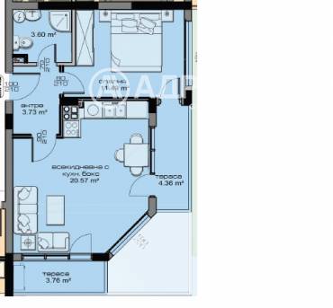 Двустаен апартамент, Варна, Кайсиева градина, 685758, Снимка 1