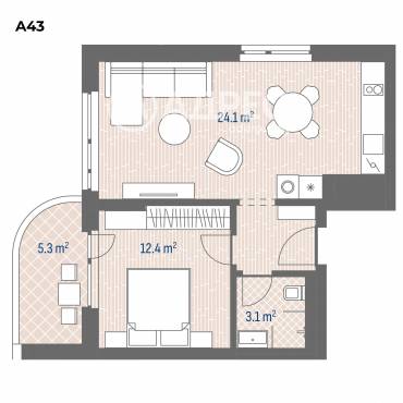 Двустаен апартамент, София, Овча купел, 693758, Снимка 1