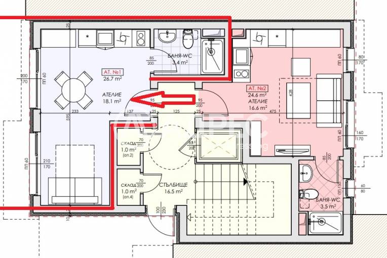 Едностаен апартамент, Несебър, Черно море, 666759, Снимка 2