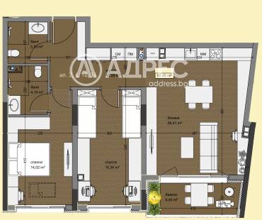 Тристаен апартамент, София, Левски В, 689759, Снимка 1
