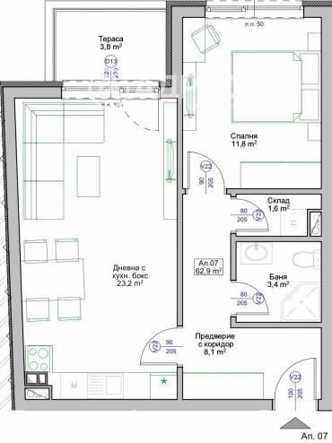 Двустаен апартамент, Поморие, Свобода, 661762, Снимка 1