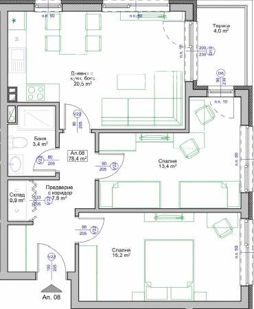 Тристаен апартамент, Поморие, Свобода, 661763, Снимка 1