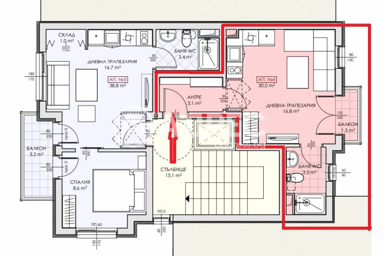 Едностаен апартамент, Несебър, Черно море, 666764, Снимка 3