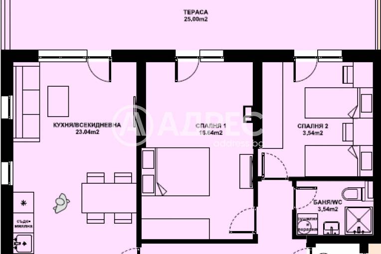 Тристаен апартамент, Благоевград, Изгрев, 673764, Снимка 1
