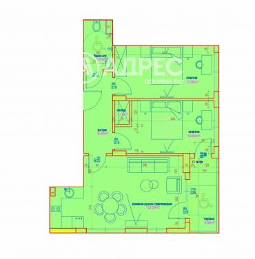 Тристаен апартамент, Бургас, Мадика, 648771, Снимка 1