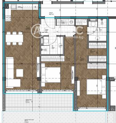Тристаен апартамент, Варна, к.к. Св.Св. Константин и Елена, 657771, Снимка 1