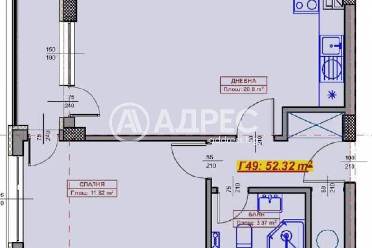 Двустаен апартамент, Варна, Възраждане 1, 680773, Снимка 2