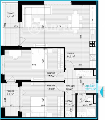 Тристаен апартамент, Варна, Аспарухово, 651776, Снимка 1