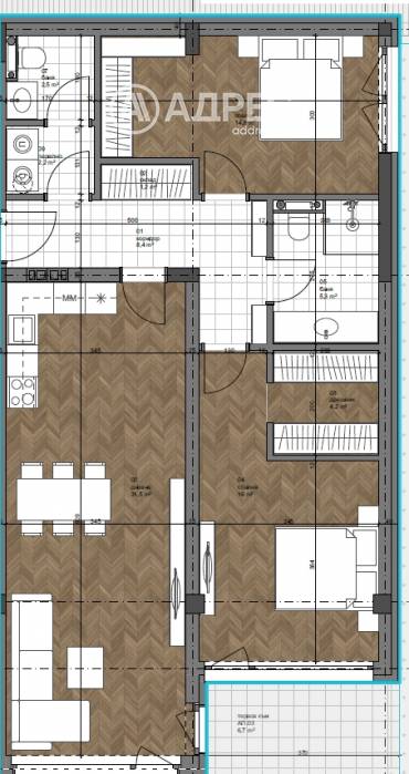 Тристаен апартамент, Варна, к.к. Св.Св. Константин и Елена, 657776, Снимка 1