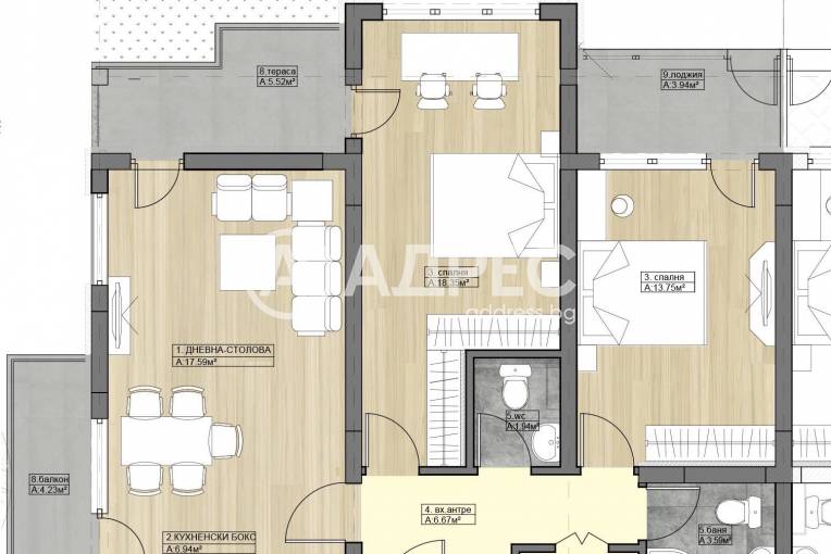 Тристаен апартамент, София, Дружба 2, 665780, Снимка 1