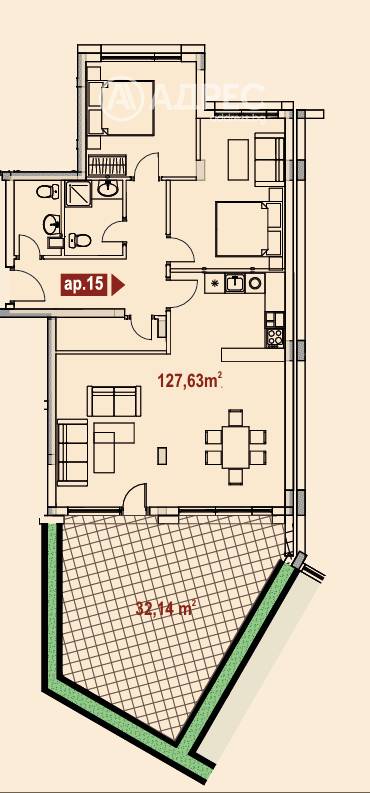 Тристаен апартамент, Варна, Аспарухово, 677785, Снимка 1