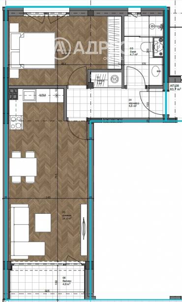 Двустаен апартамент, Варна, к.к. Св.Св. Константин и Елена, 657788, Снимка 1