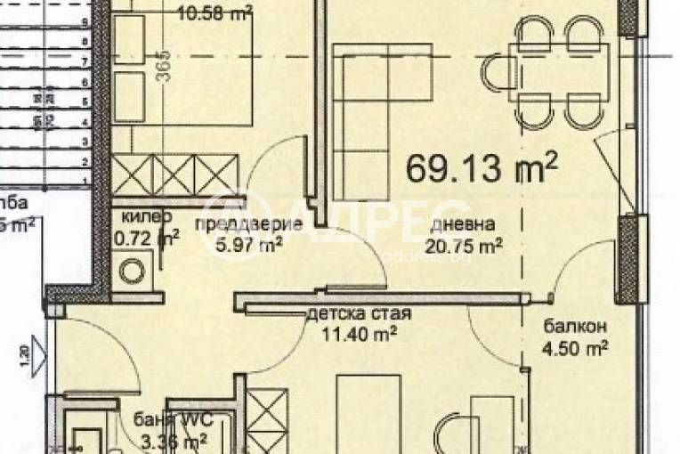 Тристаен апартамент, Варна, Владислав Варненчик, 682794, Снимка 2