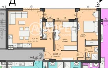 Тристаен апартамент, Бургас, Изгрев, 671795, Снимка 1