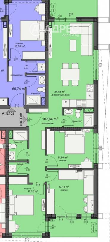 Многостаен апартамент, Бургас, Изгрев, 674799, Снимка 1