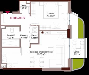 Двустаен апартамент, София, Хладилника, 645800, Снимка 1