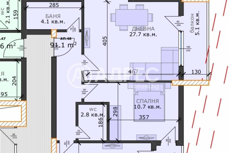 Тристаен апартамент, Варна, Възраждане 3, 648800, Снимка 2