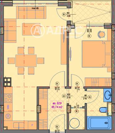 Двустаен апартамент, София, Манастирски ливади - изток, 679802, Снимка 1