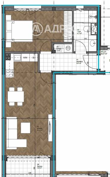 Двустаен апартамент, Варна, к.к. Св.Св. Константин и Елена, 657804, Снимка 1