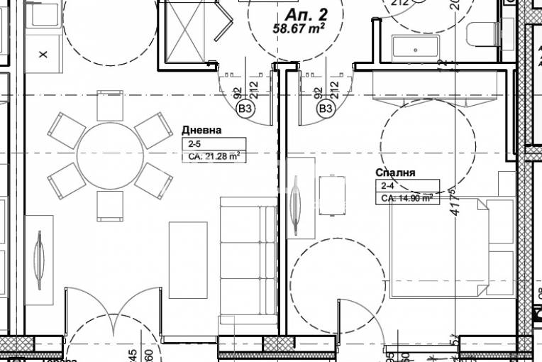 Двустаен апартамент, София, Оборище, 652806, Снимка 2