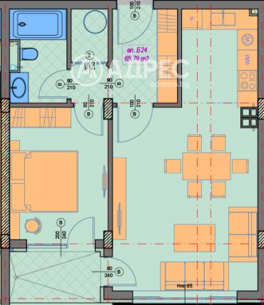 Двустаен апартамент, София, Манастирски ливади - изток, 679807, Снимка 1