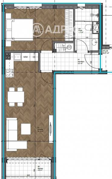 Двустаен апартамент, Варна, к.к. Св.Св. Константин и Елена, 657810, Снимка 1