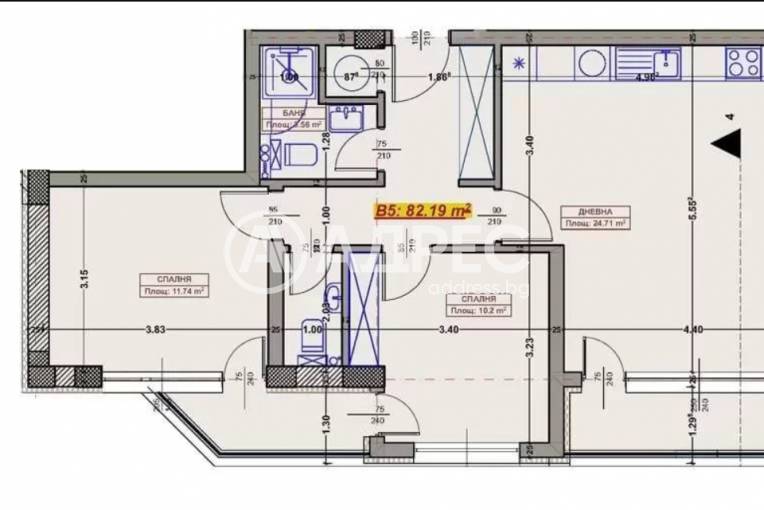 Тристаен апартамент, Варна, Възраждане 1, 680811, Снимка 2