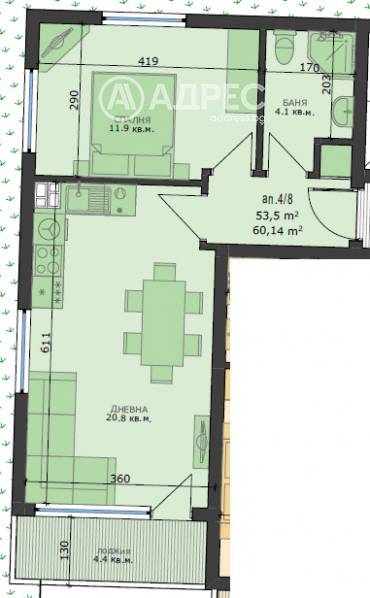 Двустаен апартамент, Варна, Възраждане 4, 644815, Снимка 1