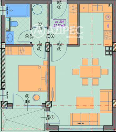 Двустаен апартамент, София, Манастирски ливади - изток, 679815, Снимка 1