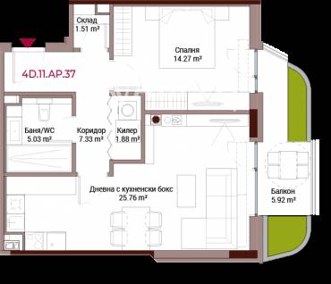 Двустаен апартамент, София, Хладилника, 645817, Снимка 1