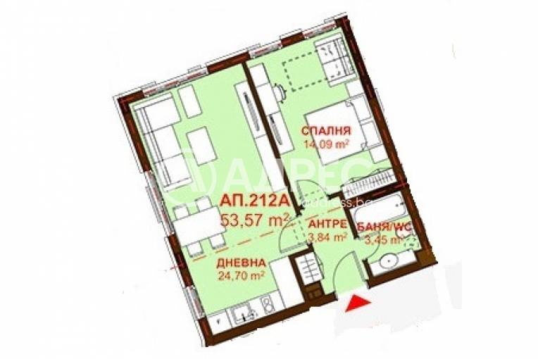 Двустаен апартамент, Бургас, Сарафово, 603818, Снимка 5