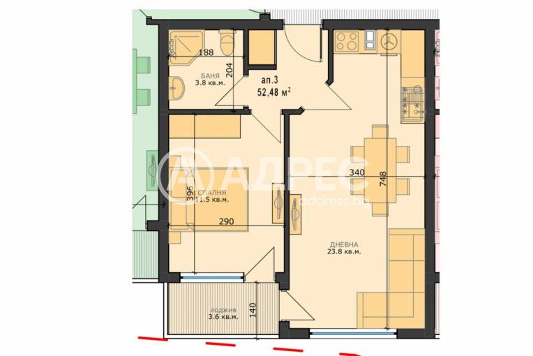 Двустаен апартамент, Варна, Възраждане 3, 651823, Снимка 1