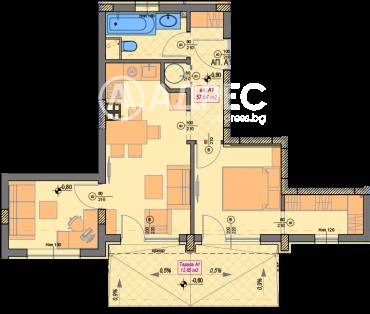 Двустаен апартамент, София, Кръстова вада, 679823, Снимка 1