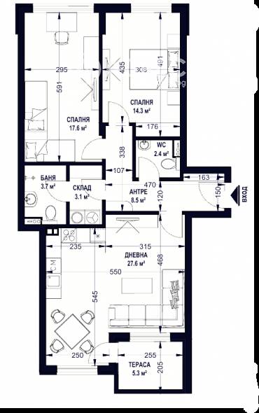 Тристаен апартамент, София, Център, 684826, Снимка 1