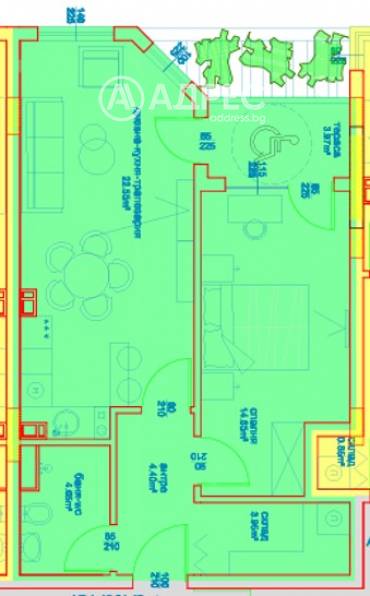 Двустаен апартамент, Бургас, Мадика, 674830, Снимка 1