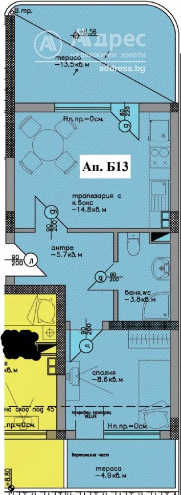 Двустаен апартамент, Черноморец, 611831, Снимка 1