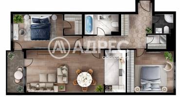 Тристаен апартамент, София, Люлин 5, 586834, Снимка 4